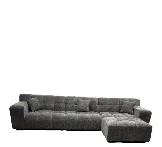 Καναπές Γωνιακός ArteLibre ORVELLA Γκρι Ύφασμα 363x194x80cm