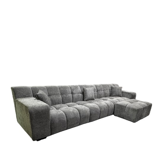 Καναπές Γωνιακός ArteLibre ORVELLA Γκρι Ύφασμα 363x194x80cm