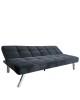Καναπές Κρεβάτι ArteLibre ELVORE Μαύρο Ύφασμα/Ξύλο 190x83x74cm