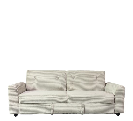 Καναπές Κρεβάτι ArteLibre VALMERO Μπεζ Ύφασμα/Ξύλο 216x85x85cm