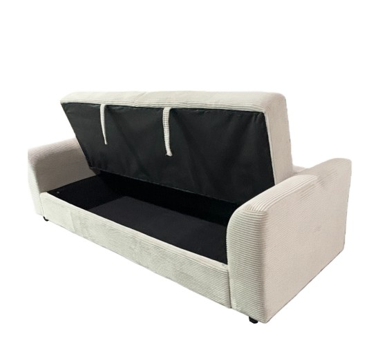 Καναπές Κρεβάτι ArteLibre VALMERO Μπεζ Ύφασμα/Ξύλο 216x85x85cm