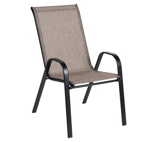 Πολυθρόνα Κήπου ArteLibre NEPTUNE Καφέ/Μαύρο Μέταλλο/Textilene 55x75x95cm