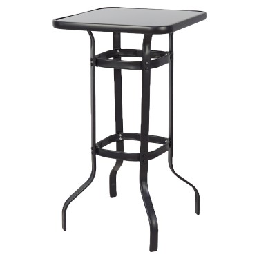Τραπέζι Κήπου ArteLibre LYRA Μαύρο Μέταλλο/Γυαλί 70x70x100cm