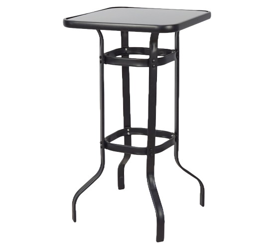 Τραπέζι Κήπου ArteLibre LYRA Μαύρο Μέταλλο/Γυαλί 70x70x100cm