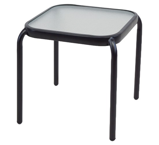 Τραπέζι Κήπου ArteLibre VEGA Μαύρο Μέταλλο/Γυαλί 40x40x43cm