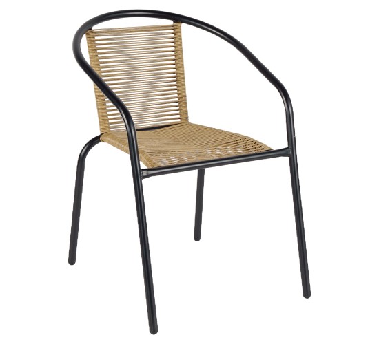 Καρέκλα Κήπου ArteLibre ATLAS Φυσικό/Μαύρο Μέταλλο/Rattan 54x63x75cm