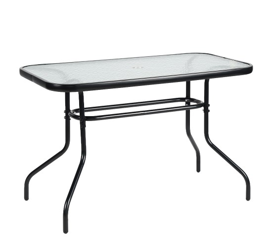 Τραπέζι Κήπου ArteLibre VULCAN Μαύρο Μέταλλο/Γυαλί 110x60x70cm