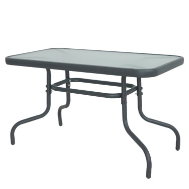 Τραπέζι Κήπου ArteLibre VULCAN Γκρι Μέταλλο/Γυαλί 110x60x70cm