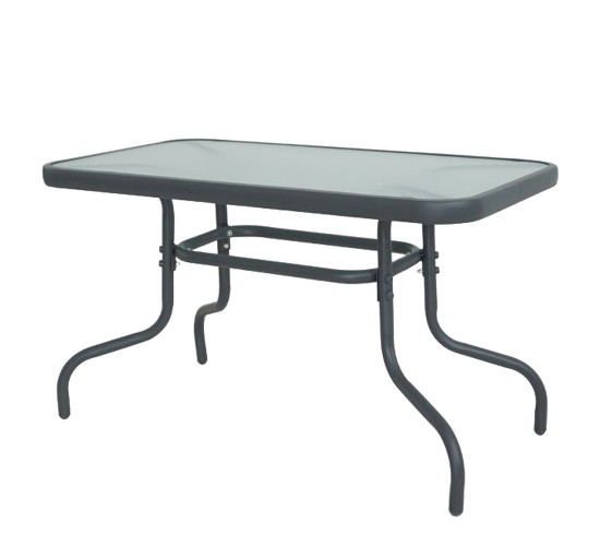 Τραπέζι Κήπου ArteLibre VULCAN Γκρι Μέταλλο/Γυαλί 110x60x70cm