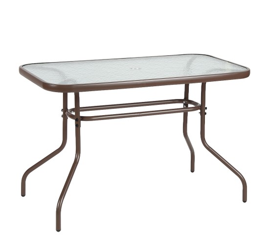 Τραπέζι Κήπου ArteLibre VULCAN Καφέ Μέταλλο/Γυαλί 110x60x70cm