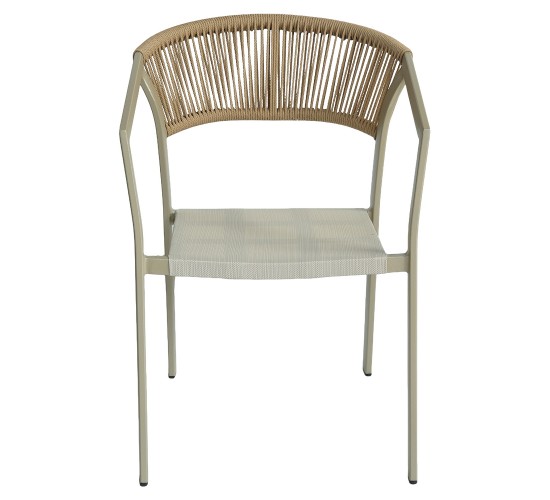 Πολυθρόνα Κήπου ArteLibre FIJI Μπεζ/Φυσικό Αλουμίνιο/Rattan 56x60x78cm