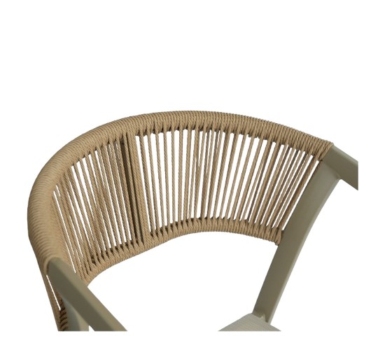 Πολυθρόνα Κήπου ArteLibre FIJI Μπεζ/Φυσικό Αλουμίνιο/Rattan 56x60x78cm