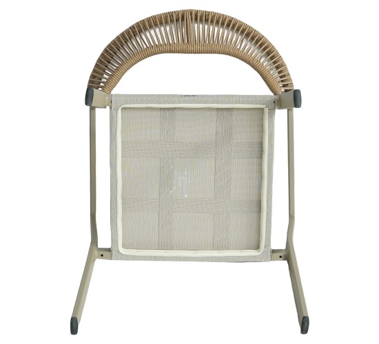 Πολυθρόνα Κήπου ArteLibre FIJI Μπεζ/Φυσικό Αλουμίνιο/Rattan 56x60x78cm