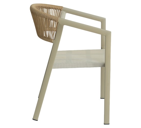 Πολυθρόνα Κήπου ArteLibre FIJI Μπεζ/Φυσικό Αλουμίνιο/Rattan 56x60x78cm