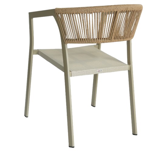 Πολυθρόνα Κήπου ArteLibre FIJI Μπεζ/Φυσικό Αλουμίνιο/Rattan 56x60x78cm