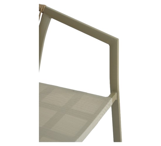 Πολυθρόνα Κήπου ArteLibre FIJI Μπεζ/Φυσικό Αλουμίνιο/Rattan 56x60x78cm