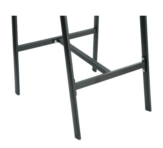 Σκαμπό Bar ArteLibre SANTORINI Μαύρο/Φυσικό Αλουμίνιο/Rattan 55x56x99cm