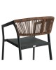 Σκαμπό Bar ArteLibre SANTORINI Μαύρο/Φυσικό Αλουμίνιο/Rattan 55x56x99cm