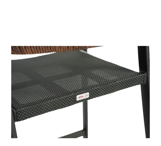 Σκαμπό Bar ArteLibre SANTORINI Μαύρο/Φυσικό Αλουμίνιο/Rattan 55x56x99cm