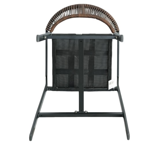 Σκαμπό Bar ArteLibre SANTORINI Μαύρο/Φυσικό Αλουμίνιο/Rattan 55x56x99cm