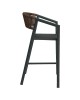 Σκαμπό Bar ArteLibre SANTORINI Μαύρο/Φυσικό Αλουμίνιο/Rattan 55x56x99cm