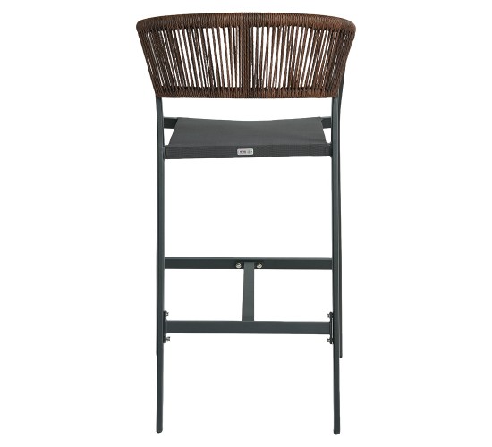 Σκαμπό Bar ArteLibre SANTORINI Μαύρο/Φυσικό Αλουμίνιο/Rattan 55x56x99cm