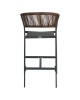 Σκαμπό Bar ArteLibre SANTORINI Μαύρο/Φυσικό Αλουμίνιο/Rattan 55x56x99cm