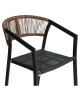 Σκαμπό Bar ArteLibre SANTORINI Μαύρο/Φυσικό Αλουμίνιο/Rattan 55x56x99cm