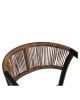 Σκαμπό Bar ArteLibre SANTORINI Μαύρο/Φυσικό Αλουμίνιο/Rattan 55x56x99cm