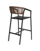 Σκαμπό Bar ArteLibre SANTORINI Μαύρο/Φυσικό Αλουμίνιο/Rattan 55x56x99cm