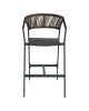 Σκαμπό Bar ArteLibre SANTORINI Μαύρο/Φυσικό Αλουμίνιο/Rattan 55x56x99cm