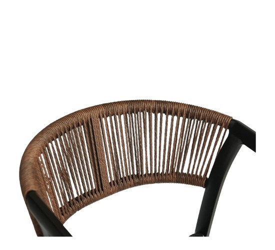 Σκαμπό Bar ArteLibre SANTORINI Μαύρο/Φυσικό Αλουμίνιο/Rattan 55x56x99cm