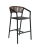 Σκαμπό Bar ArteLibre SANTORINI Μαύρο/Φυσικό Αλουμίνιο/Rattan 55x56x99cm