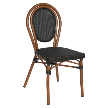 Καρέκλα Κήπου ArteLibre TULUM Καφέ/Ανθρακί Αλουμίνιο/Rattan 44x56x90cm