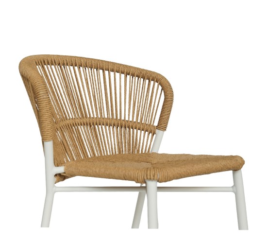 Καρέκλα Κήπου ArteLibre RIVIERA Λευκό/Φυσικό Αλουμίνιο/Rattan 57x61x79cm