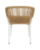 Καρέκλα Κήπου ArteLibre RIVIERA Λευκό/Φυσικό Αλουμίνιο/Rattan 57x61x79cm