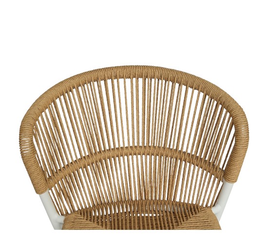 Καρέκλα Κήπου ArteLibre RIVIERA Λευκό/Φυσικό Αλουμίνιο/Rattan 57x61x79cm