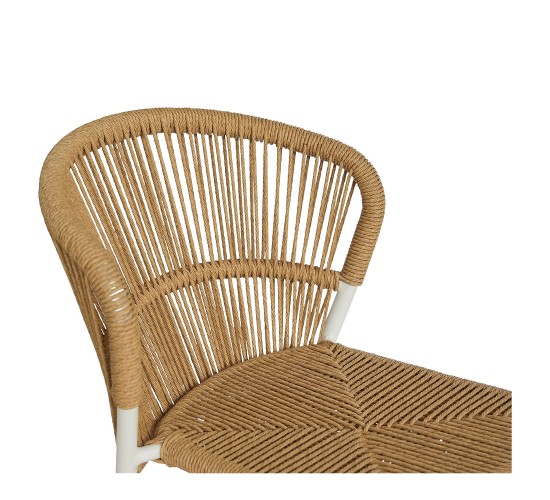 Καρέκλα Κήπου ArteLibre RIVIERA Λευκό/Φυσικό Αλουμίνιο/Rattan 57x61x79cm