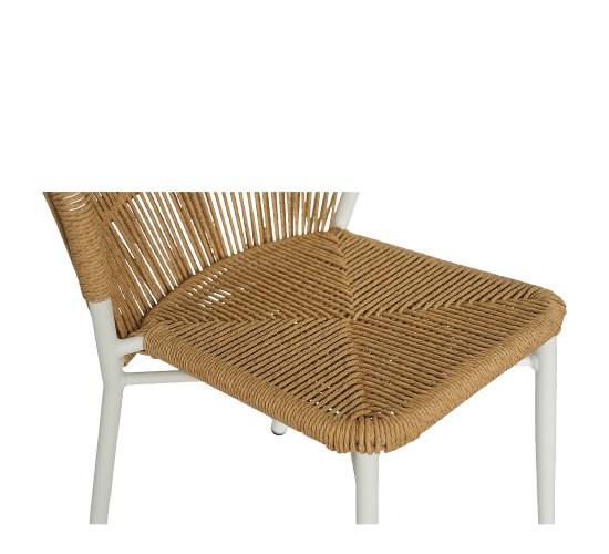 Καρέκλα Κήπου ArteLibre RIVIERA Λευκό/Φυσικό Αλουμίνιο/Rattan 57x61x79cm