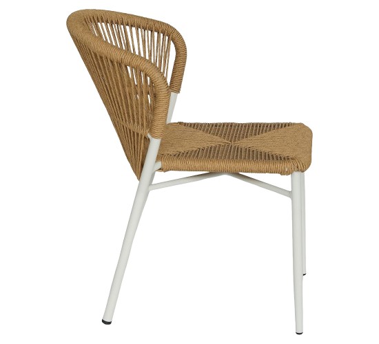 Καρέκλα Κήπου ArteLibre RIVIERA Λευκό/Φυσικό Αλουμίνιο/Rattan 57x61x79cm