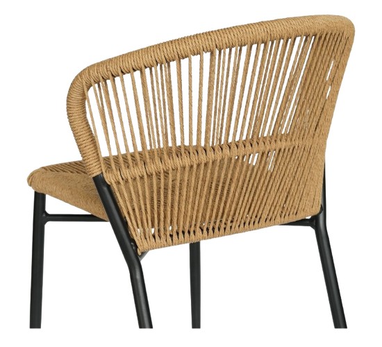 Καρέκλα Κήπου ArteLibre RIVIERA Μαύρο/Φυσικό Αλουμίνιο/Rattan 57x61x79cm
