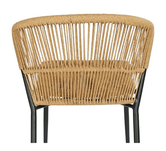 Καρέκλα Κήπου ArteLibre RIVIERA Μαύρο/Φυσικό Αλουμίνιο/Rattan 57x61x79cm