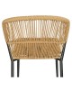 Καρέκλα Κήπου ArteLibre RIVIERA Μαύρο/Φυσικό Αλουμίνιο/Rattan 57x61x79cm