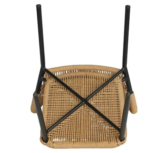 Καρέκλα Κήπου ArteLibre RIVIERA Μαύρο/Φυσικό Αλουμίνιο/Rattan 57x61x79cm