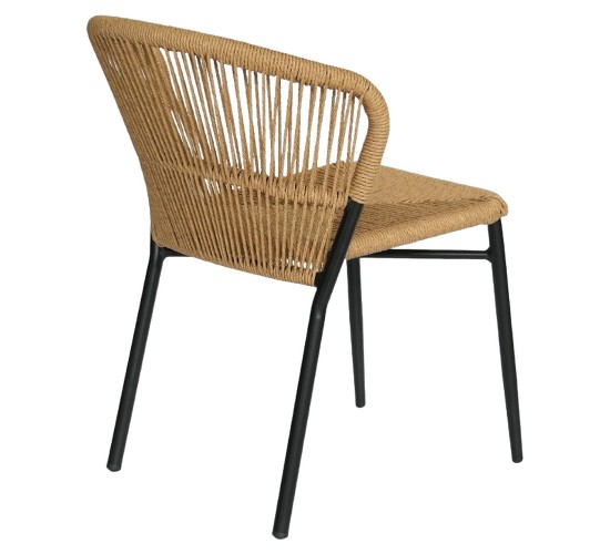Καρέκλα Κήπου ArteLibre RIVIERA Μαύρο/Φυσικό Αλουμίνιο/Rattan 57x61x79cm