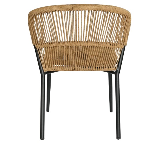 Καρέκλα Κήπου ArteLibre RIVIERA Μαύρο/Φυσικό Αλουμίνιο/Rattan 57x61x79cm