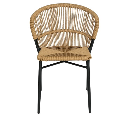 Καρέκλα Κήπου ArteLibre RIVIERA Μαύρο/Φυσικό Αλουμίνιο/Rattan 57x61x79cm