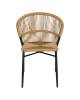 Καρέκλα Κήπου ArteLibre RIVIERA Μαύρο/Φυσικό Αλουμίνιο/Rattan 57x61x79cm