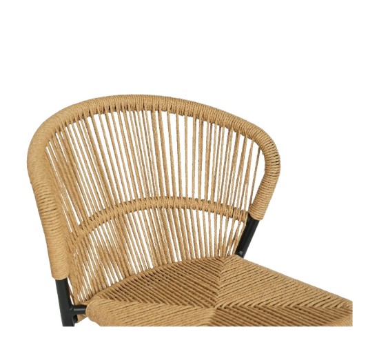 Καρέκλα Κήπου ArteLibre RIVIERA Μαύρο/Φυσικό Αλουμίνιο/Rattan 57x61x79cm