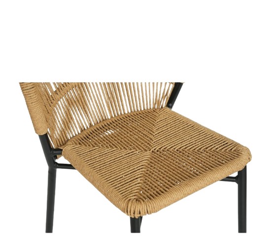 Καρέκλα Κήπου ArteLibre RIVIERA Μαύρο/Φυσικό Αλουμίνιο/Rattan 57x61x79cm